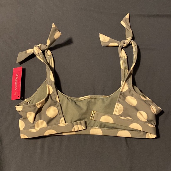 Green doted swim suit top - Picture 3 of 3